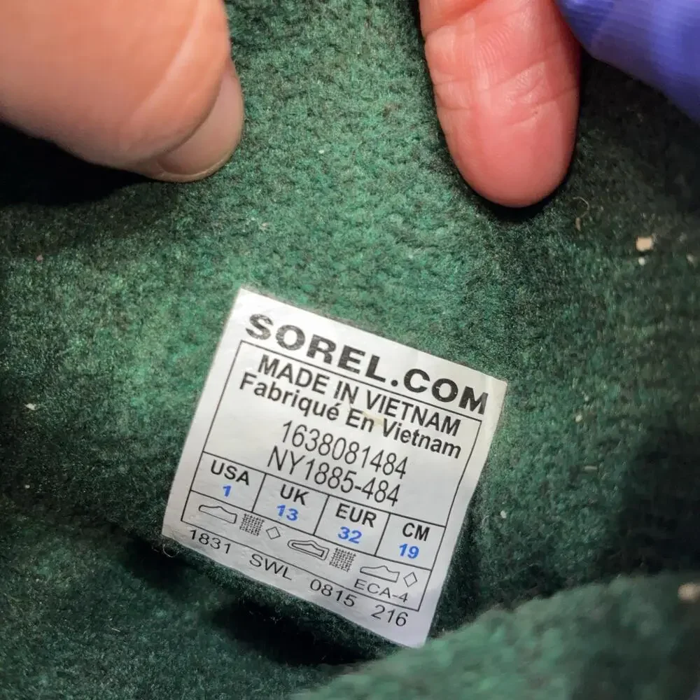 Sorel Snow Boots Kids Size 1 32 Purple Blue Nylon Waterproof Winter NY1885-484